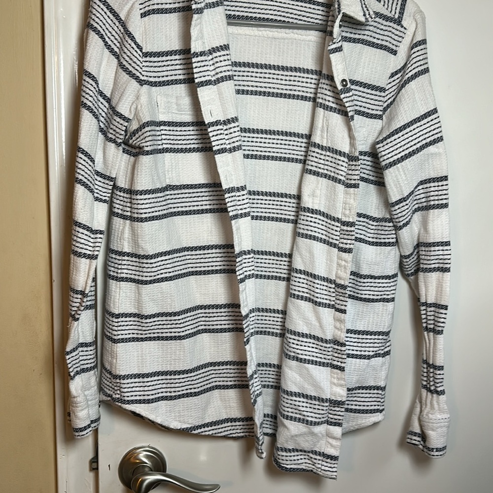 White And Blue Rip Curl Button Up - image 6